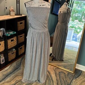 Maxi gray strapless dress size XL with pockets!
